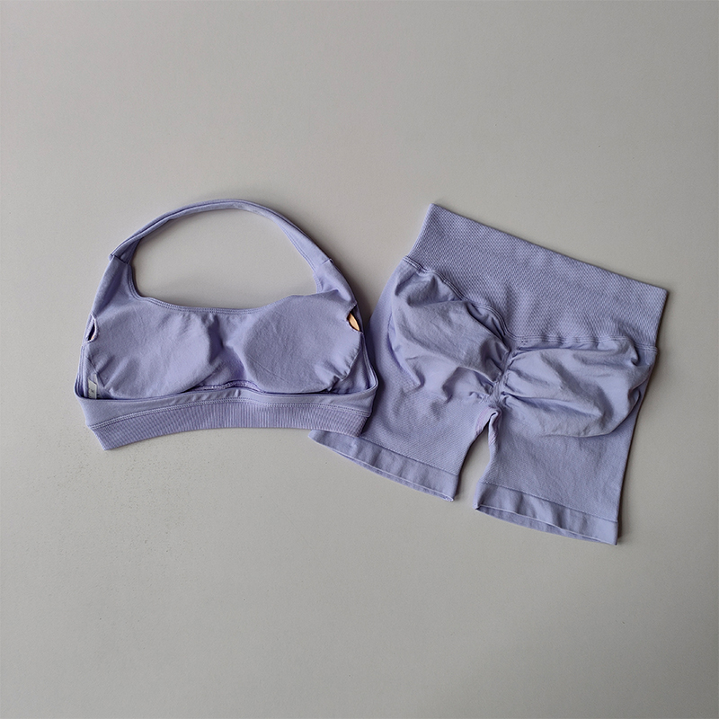 섹시한 홀터넥 넥 아름다운 뒤 높은 허리 복숭아 스포츠 - Pilates Yoga Kit 리뷰 및 가격