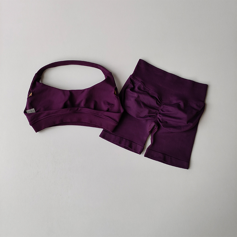 섹시한 홀터넥 넥 아름다운 뒤 높은 허리 복숭아 스포츠 - Pilates Yoga Kit 리뷰 및 가격