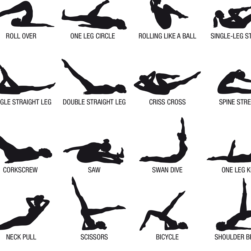 프레임리스 필라테스 운동 차트 포스터 캔버스 프린트,  - Yoga Pilates Yoga 리뷰 및 가격