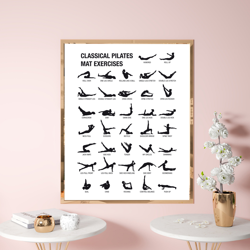 프레임리스 필라테스 운동 차트 포스터 캔버스 프린트,  - Yoga Pilates Yoga 리뷰 및 가격