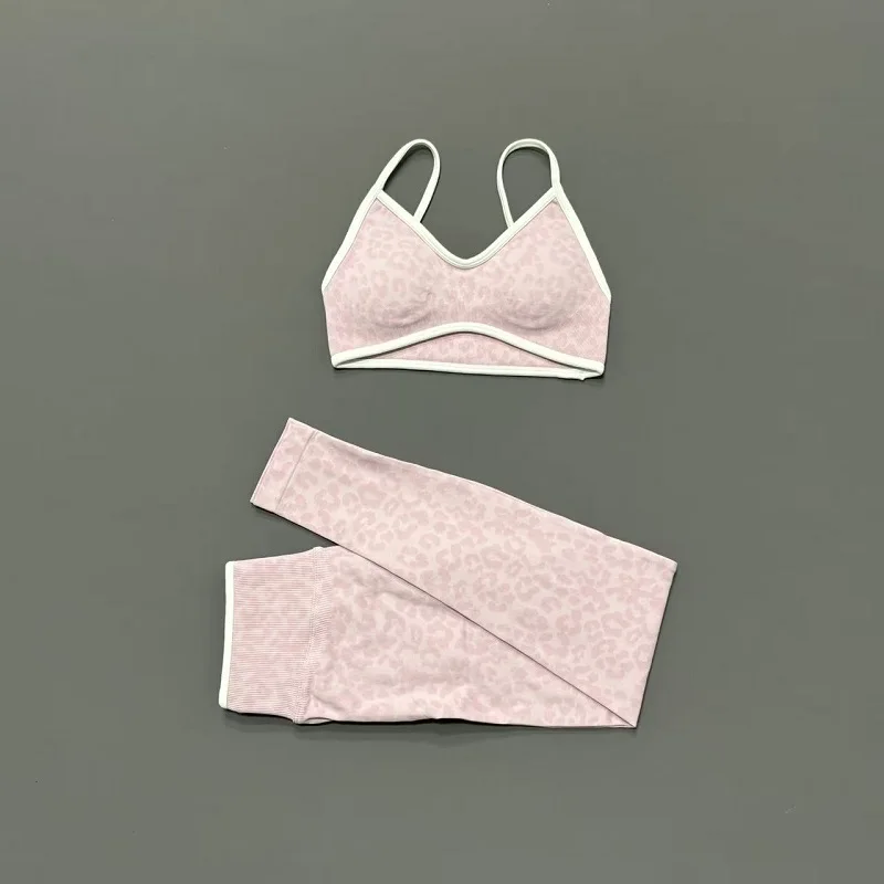 2피스 요가 세트 여성 레오파드 프린트 얇은 스트랩 스 - Pilates Yoga Kit 리뷰 및 가격